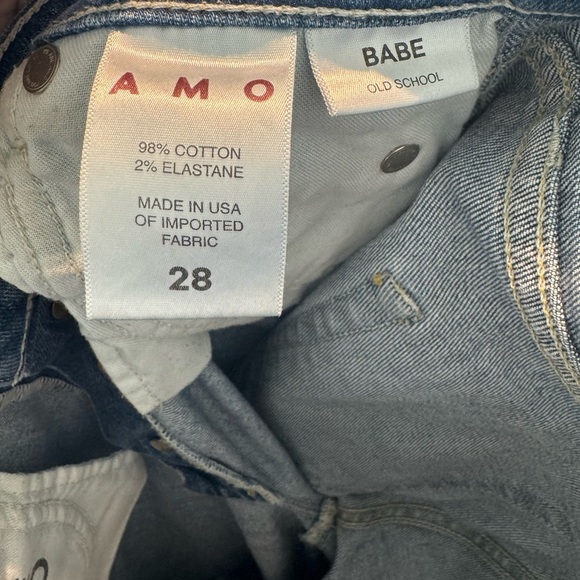AMO Jeans Denim Babe Old School Mid Rise Straight Leg Medium Wash Size 28 - Picture 10 of 10